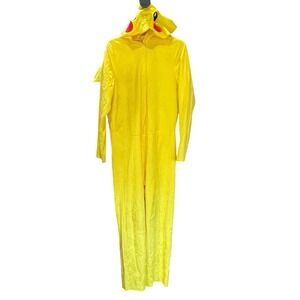 Pikachu Size Medium Jumpsuit Hoodie Hook & Loop Closure Halloween Costume